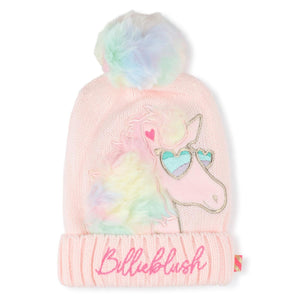 Billieblush Girls Pink Knit Pom-Pom Hat | New Season