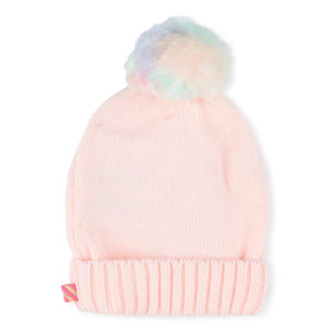 Billieblush Girls Pink Knit Pom-Pom Hat | New Season