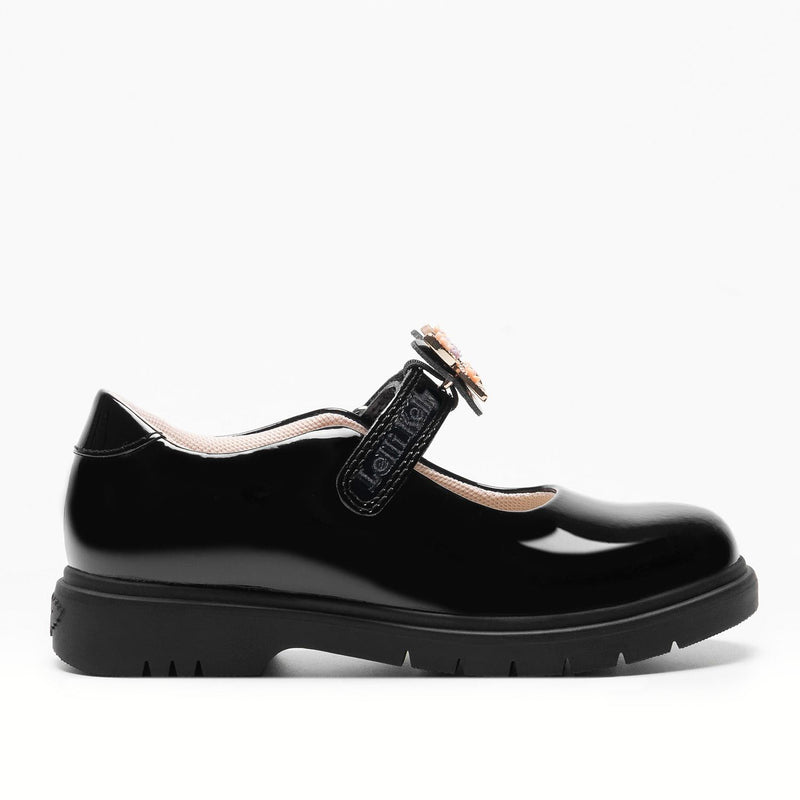 Lelli Kelly School Shoe Lucy Scarpa Chunky Butterfly in Black Patent