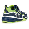 Geox Bayonyc Boy Trainers Navy & Lime Light Up Shoes | SALE 40% OFF
