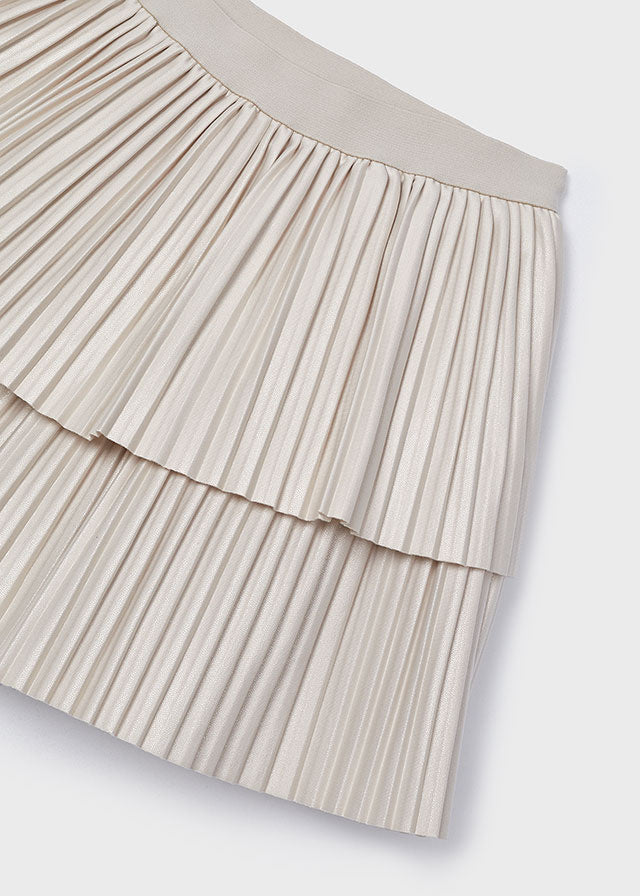 Mayoral Girls Alpaca Beige Pleated Skirt | New Season