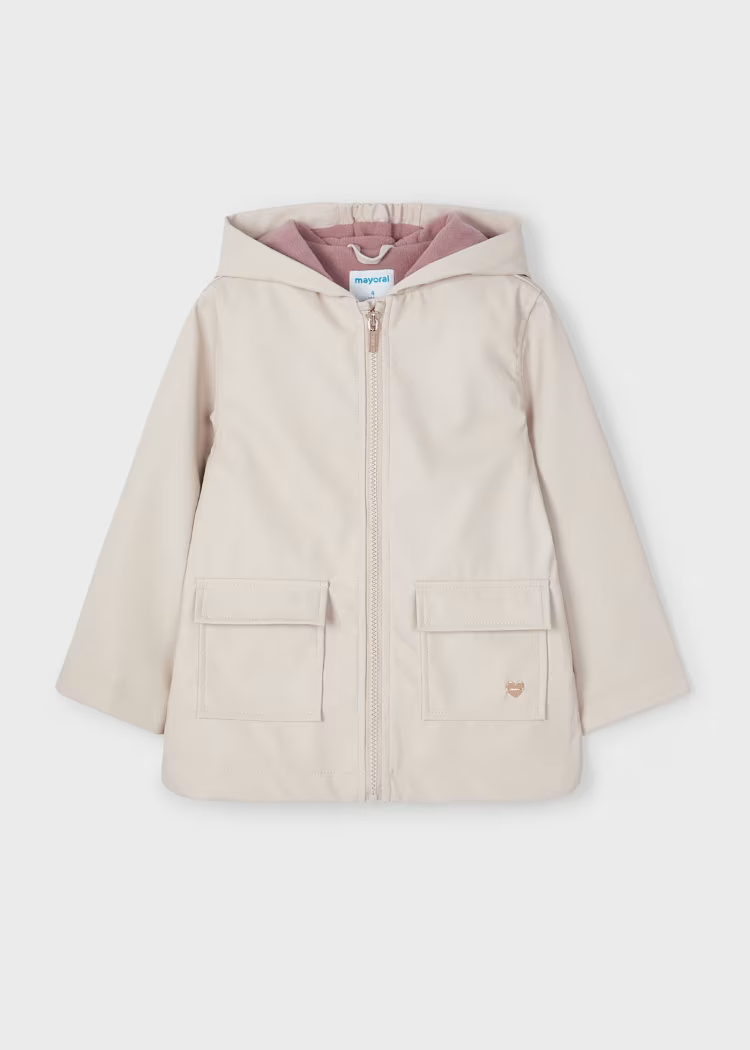 Mayoral Girls Waterproof Alpaca Beige Raincoat | New Season