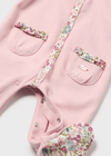 Mayoral Newborn Baby Girls Floral Pink/White Sleepsuit Rompers | New In