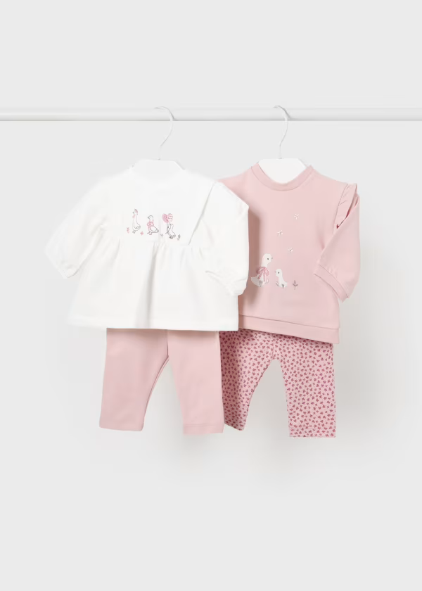 Mayoral Girls Piece Outfit Set Pink or Ivory Jumper and Leggings N Little Lily Co