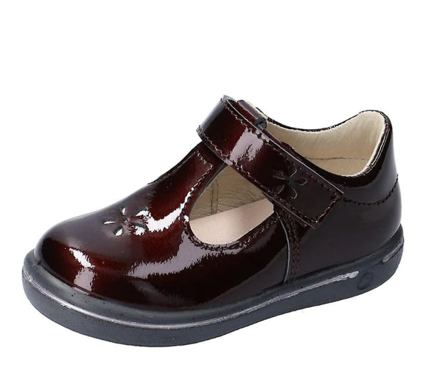 Ricosta Winona Girls Burgundy Patent Leather T-Bar Shoes | 30% OFF