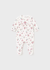 Mayoral Newborn Baby Girls Floral Pink/White Sleepsuit Rompers | New In