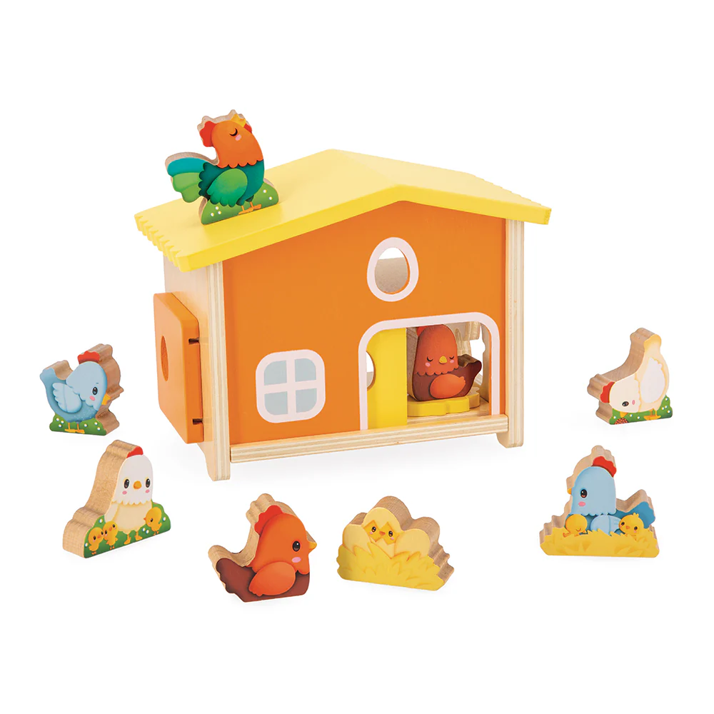 Janod My First Chicken Coop Kids Wooden Farm Set