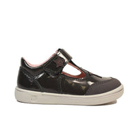 Ricosta Pepino Mandy Asphalt Brown Patent Leather T-Bar Mary Jane Shoes