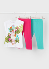 Mayoral Girls Top & 2 Leggings Outfit Set Pink & Jade - Summer Outfit - New Season | SALE