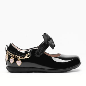 Lelli Kelly Girls Annie Black Patent School Shoes with Friendship Bracelet | Back To School