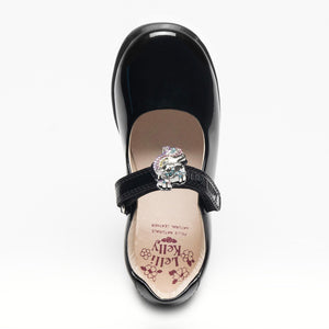 Lelli Kelly Bianca 2 With Detachable Unicorn With Crown School Shoe F Fitting - Black Patent