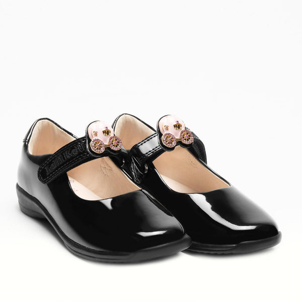 Lelli Kelly Carrie 2 With Detachable Princess Carriage School Shoe F Fitting - Black Patent