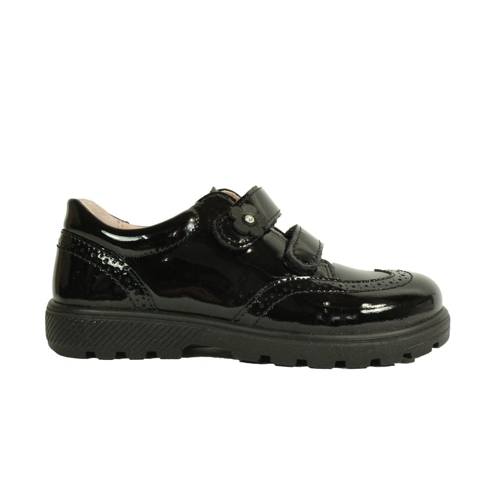 Ricosta Avery | Black Patent | Girl's Riptape School Shoes RICOSTA Avery | Black Patent | Girl's Riptape School Shoes