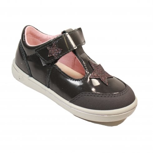 Ricosta Pepino Mandy Asphalt Brown Patent Leather T-Bar Mary Jane Shoes | 35% OFF