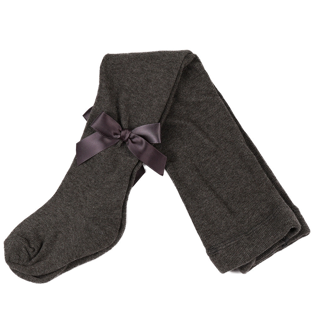 Pex Girls Grey Charcoal Bow Tights