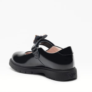 Lelli Kelly School Shoe Lucy Scarpa Chunky Butterfly in Black Patent