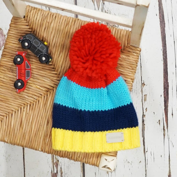 Blade & Rose Bright Stripe Winter Bobble Hat