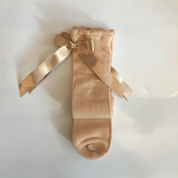 Caramel Beige  Girls Knee Socks