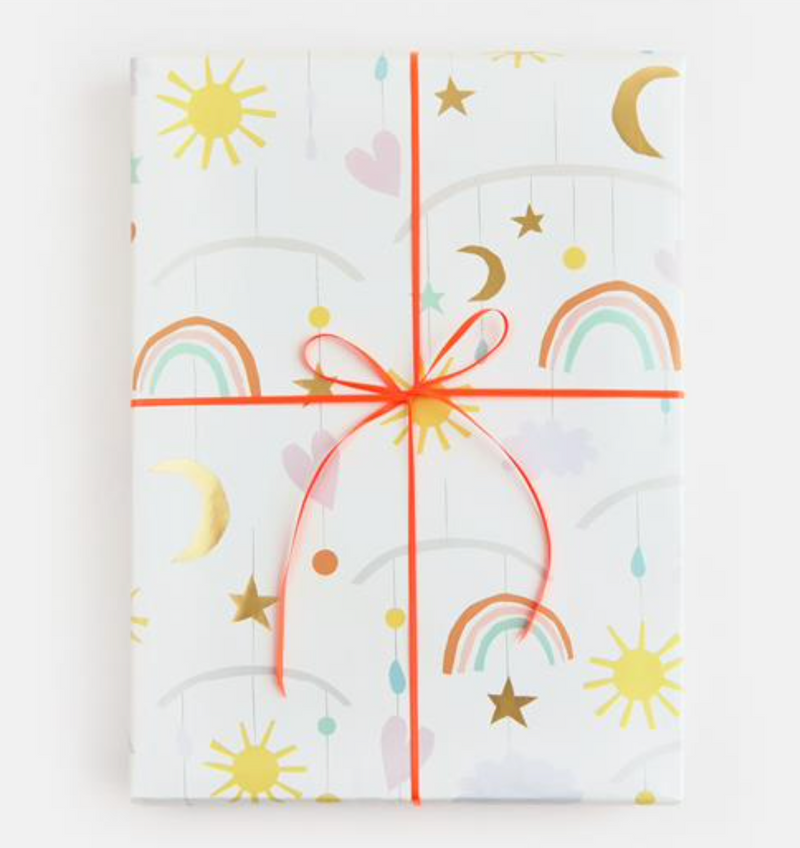 Rainbow Baby General New Baby Gift Wrapping Paper Caroline Gardner